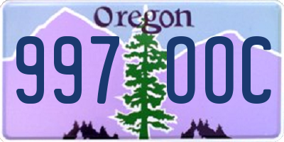 OR license plate 997OOC