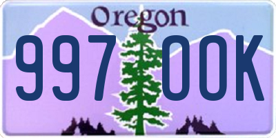 OR license plate 997OOK