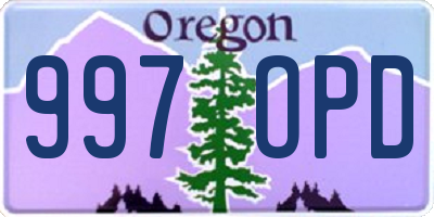 OR license plate 997OPD