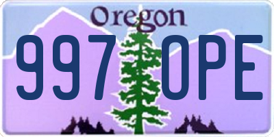 OR license plate 997OPE