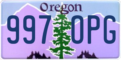 OR license plate 997OPG