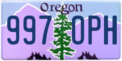 OR license plate 997OPH