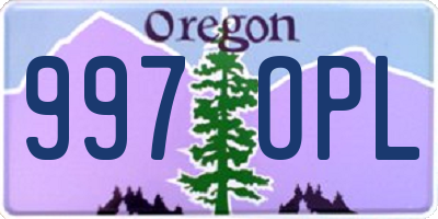 OR license plate 997OPL