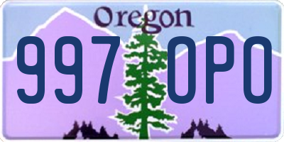 OR license plate 997OPO