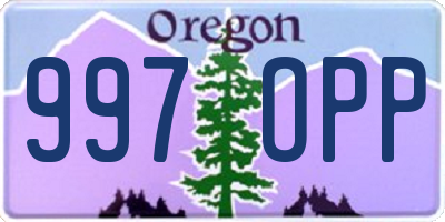 OR license plate 997OPP