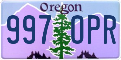 OR license plate 997OPR