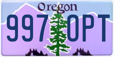 OR license plate 997OPT