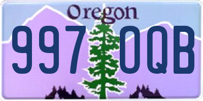 OR license plate 997OQB