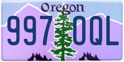 OR license plate 997OQL