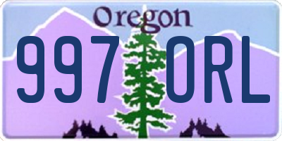 OR license plate 997ORL