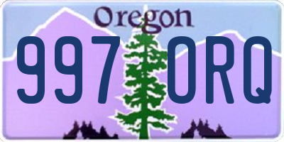 OR license plate 997ORQ
