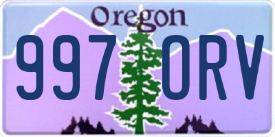 OR license plate 997ORV