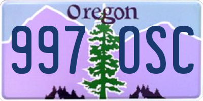 OR license plate 997OSC
