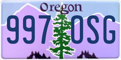 OR license plate 997OSG