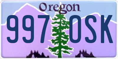 OR license plate 997OSK