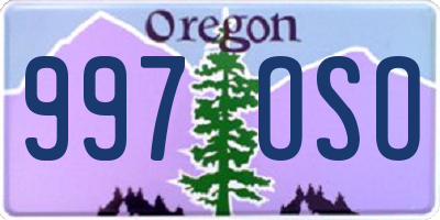 OR license plate 997OSO