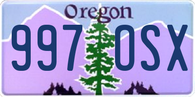 OR license plate 997OSX