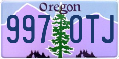 OR license plate 997OTJ