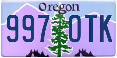 OR license plate 997OTK