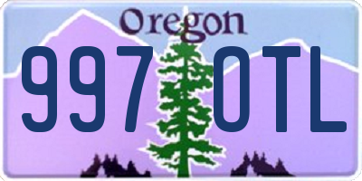 OR license plate 997OTL