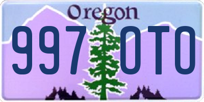 OR license plate 997OTO