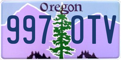 OR license plate 997OTV