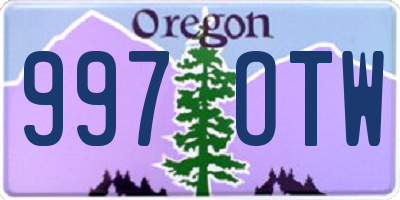 OR license plate 997OTW