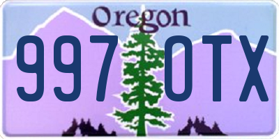 OR license plate 997OTX