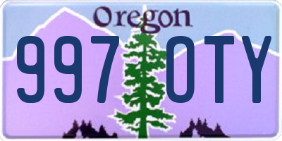 OR license plate 997OTY