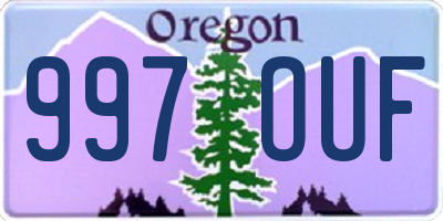 OR license plate 997OUF