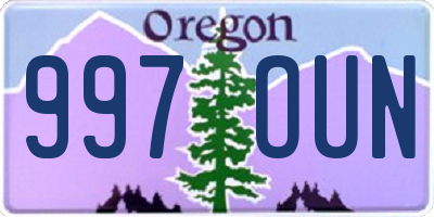 OR license plate 997OUN