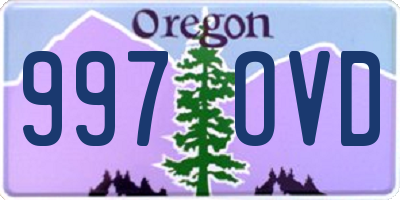 OR license plate 997OVD