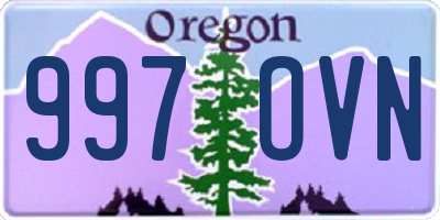 OR license plate 997OVN