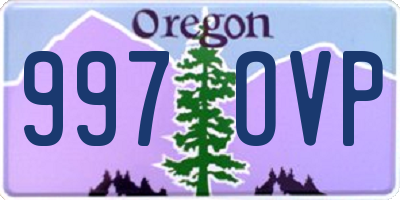 OR license plate 997OVP