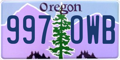 OR license plate 997OWB