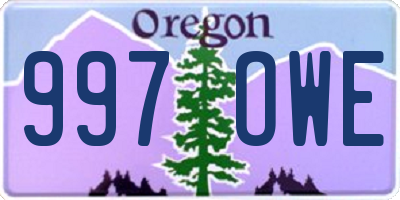 OR license plate 997OWE