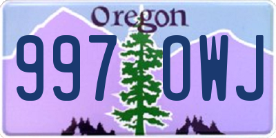 OR license plate 997OWJ