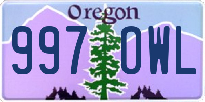 OR license plate 997OWL