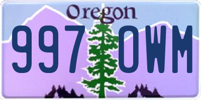 OR license plate 997OWM