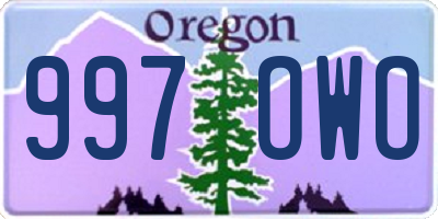 OR license plate 997OWO