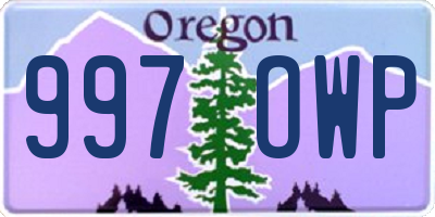 OR license plate 997OWP