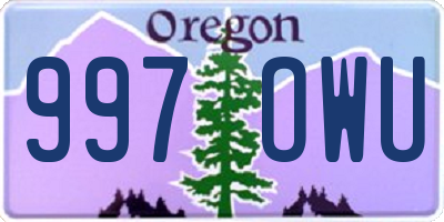 OR license plate 997OWU