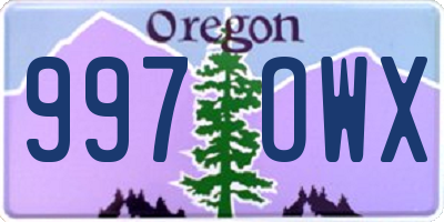 OR license plate 997OWX