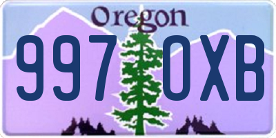 OR license plate 997OXB