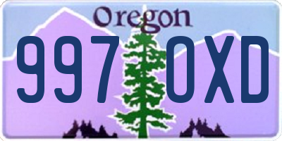 OR license plate 997OXD