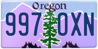 OR license plate 997OXN