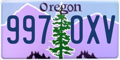 OR license plate 997OXV