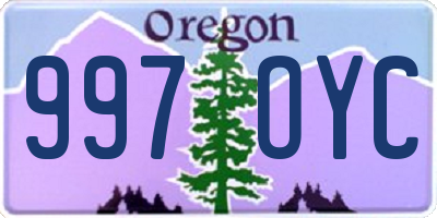OR license plate 997OYC