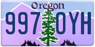 OR license plate 997OYH