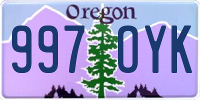 OR license plate 997OYK